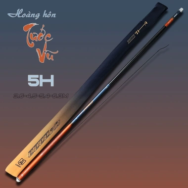 Tặng Ngọn Phụ + BH 1 Năm Cần Câu Tay Hoàng Hôn 5H Carbon Cao Cấp Siêu Bền Cần Câu Đơn, Câu Đài Chuyên Nghiệp