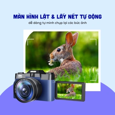 Tặng thẻ nhớ - Máy chụp retro 48MP, video 4K UltraHD, giả lập màu phim, slow‑mo