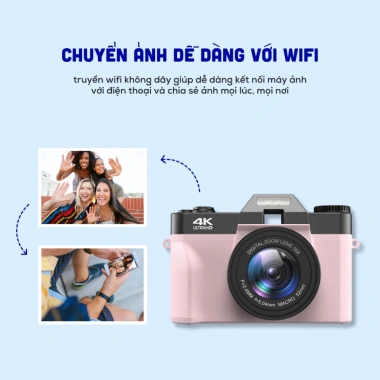 Tặng thẻ nhớ - Máy chụp retro 48MP, video 4K UltraHD, giả lập màu phim, slow‑mo