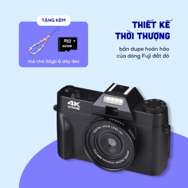 Tặng thẻ nhớ - Máy chụp retro 48MP, video 4K UltraHD, giả lập màu phim, slow‑mo