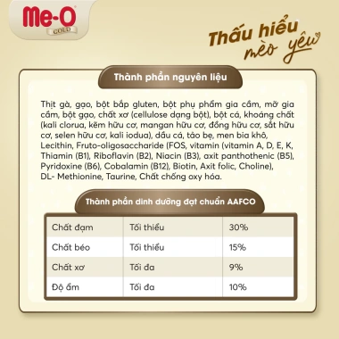 Tặng túi linen quà quấn kèm: Combo 2 gói Me-O Gold 1,2kg x2 cho mèo indoor 4