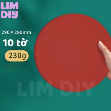 Tập 10 Giấy Bìa Màu Đỏ LIM DIY Giấy Mỹ Thuật Cứng Vừa A3 A4 A5 Hình Tròn 25‑29cm Giá 39.900₫ 10