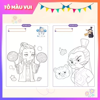 Tập 20 tranh tô màu Natra giấy dày A4/A5 - Đồ chơi giáo dục sáng tạo cho bé