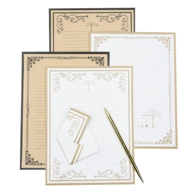Tập 8 tờ giấy kraft viết thư, bưu thiếp vintage khung viền cổ điển TH18 - Giá 12.000 VND 4