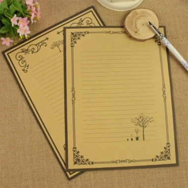 Tập 8 tờ giấy kraft viết thư, bưu thiếp vintage khung viền cổ điển TH18 - Giá 12.000 VND 8