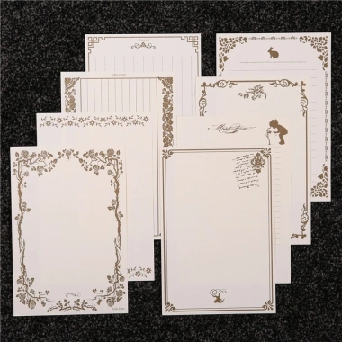 Tập 8 tờ giấy kraft viết thư, bưu thiếp vintage khung viền cổ điển TH18 - Giá 12.000 VND 10