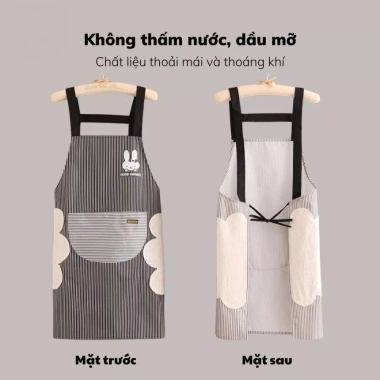 Tạp dề chống thấm nước, thấm dầu, túi lớn đựng đồ và khăn lau tay thời trang Hàn Quốc – Giá chỉ 75.400₫