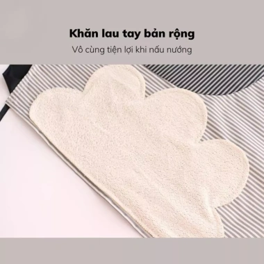 Tạp dề chống thấm nước, thấm dầu, túi lớn đựng đồ và khăn lau tay thời trang Hàn Quốc – Giá chỉ 75.400₫