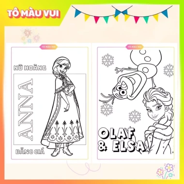 Tập tranh tô màu công chúa Disney giấy dày A4/A5 - Đồ chơi giáo dục cho bé gái 6