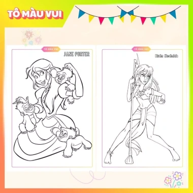 Tập tranh tô màu công chúa Disney giấy dày A4/A5 - Đồ chơi giáo dục cho bé gái 8