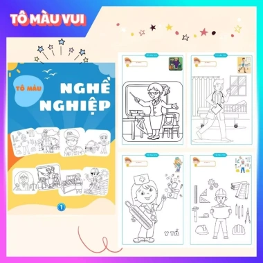 Tập Tranh Tô Màu Nghề Nghiệp 20 Mẫu Sáng Tạo - Khám Phá Ước Mơ Tương Lai cho Bé, Giá 39.200đ