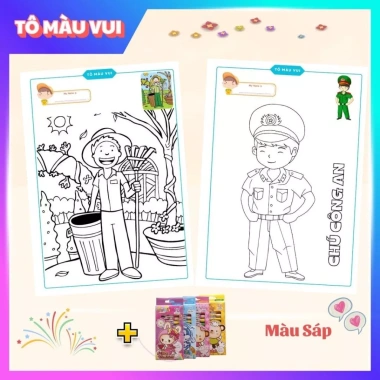 Tập Tranh Tô Màu Nghề Nghiệp 20 Mẫu Sáng Tạo - Khám Phá Ước Mơ Tương Lai cho Bé, Giá 39.200đ