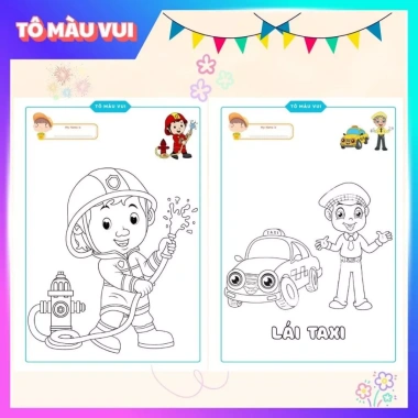 Tập Tranh Tô Màu Nghề Nghiệp 20 Mẫu Sáng Tạo - Khám Phá Ước Mơ Tương Lai cho Bé, Giá 39.200đ 8 Tập Tranh Tô Màu Nghề Nghiệp 20 Mẫu Sáng Tạo - Khám Phá Ước Mơ Tương Lai cho Bé, Giá 39.200đ 8