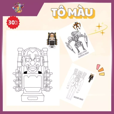 Tập Tranh Tô Màu Skibidi Toilet – Đồ Chơi Mỹ Thuật Thủ Công Cho Bé 39.200 VND 5