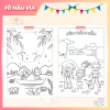Tập Tranh Tô Màu Tết Trung Thu Rộn Ràng Rước Đèn Múa Lân Phá Cỗ Giấy Dày A4 A5 Cho Bé Sáng Tạo Giá Ưu Đãi 39.200 4