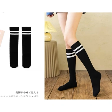 Tất bắp đùi kẻ sọc dưới gối nữ thời trang, siêu thoải mái - Giảm giá 55k