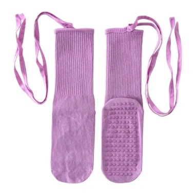 Tất cao cổ buộc dây vớ yoga nữ - cotton thoáng khí, chống trượt, co giãn, 65.000 VND