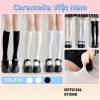 Tất Cao Cổ Caramella Nữ Sinh Định Hình Chân, Vớ Đùi Be Đen Y2K Giá 21.560 VND