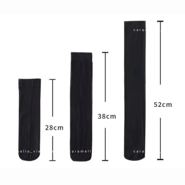 Tất Cao Cổ Caramella Nữ Sinh Định Hình Chân, Vớ Đùi Be Đen Y2K Giá 21.560 VND