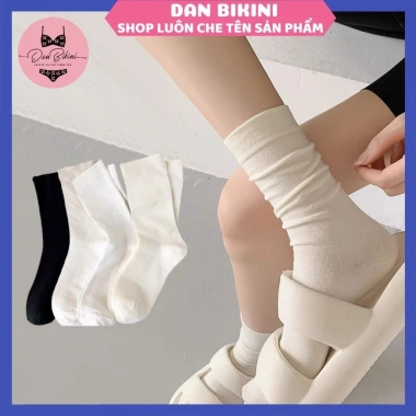 Tất Cao Cổ Nữ Vintage Hàn Quốc Cotton Màu T08 - Đẹp, êm mềm, Giá chỉ 6.999đ