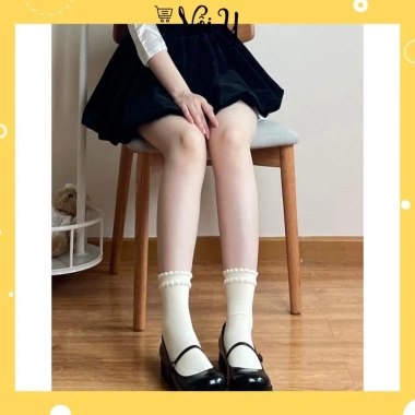 Tất cao cổ trắng tiểu thư nữ, cổ phối viền bèo siêu hot - Giá chỉ 15.000đ
