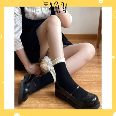 Tất cao cổ trắng tiểu thư nữ, cổ phối viền bèo siêu hot - Giá chỉ 15.000đ
