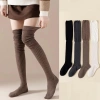 Tất cao đầu gối KANNERT cotton, giữ ấm, dài bó sát, màu trơn thời trang thu đông 7
