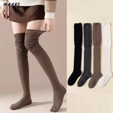 Tất cao Mahes cotton nguyên chất tới đầu gối, giữ ấm thời trang mùa thu đông