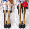 Tất chân gà 3D Unisex Cotton Over‑Knee Ngộ Nghĩnh Đen‑Cam 1 Đôi Giá 77.760₫