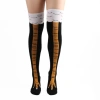 Tất chân gà 60cm Over-the-Knee cực dài, phong cách Viral TK cho CrossFit & Gym - Đen & Cam, giảm giá 48.298₫ 3