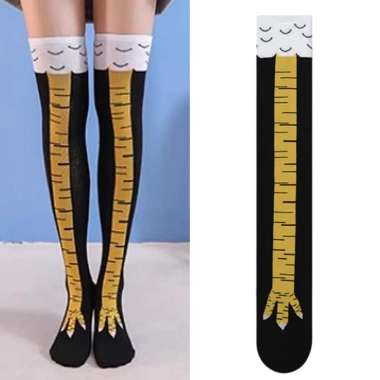 Tất chân gà 60cm Over-the-Knee cực dài, phong cách Viral TK cho CrossFit & Gym - Đen & Cam, giảm giá 48.298₫
