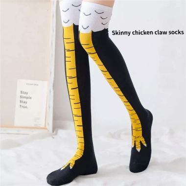 Tất chân gà 60cm Over-the-Knee cực dài, phong cách Viral TK cho CrossFit & Gym - Đen & Cam, giảm giá 48.298₫