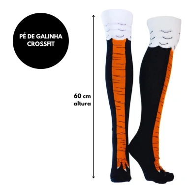 Tất chân gà 60cm Over-the-Knee cực dài, phong cách Viral TK cho CrossFit & Gym - Đen & Cam, giảm giá 48.298₫