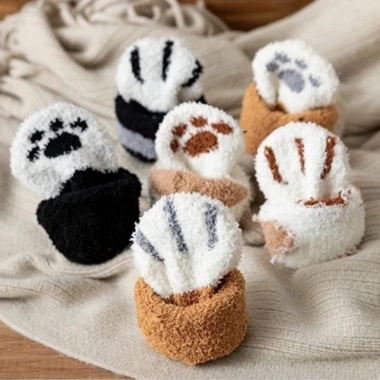 Tất chân mùa đông len bông dày, vớ chân nam nữ hình mèo cute, giữ ấm chỉ 18.920đ