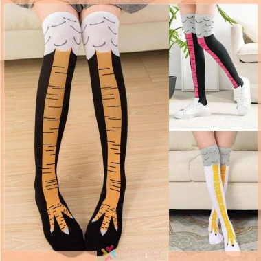Tất chân nữ hình chân gà dài tới đầu gối 3D ngộ nghĩnh bông cotton mềm mại - Giá 45.252đ