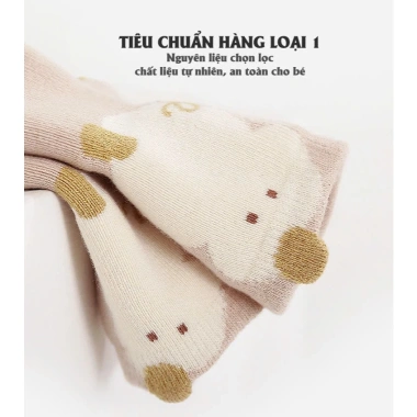 Tất chống trơn trượt cổ cao Nemo cho bé thu đông, lót bông dày, co giãn tốt, size 0‑5 tuổi – 35.000₫