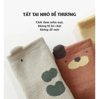 Tất chống trơn trượt cổ cao Nemo cho bé thu đông, lót bông dày, co giãn tốt, size 0‑5 tuổi – 35.000₫