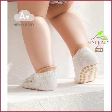 Tất chống trượt bé set 3 vải lưới cotton mùa hè thoáng mát, size 0-5 tuổi, giá 80.000đ