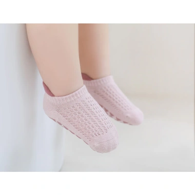 Tất chống trượt bé set 3 vải lưới cotton mùa hè thoáng mát, size 0-5 tuổi, giá 80.000đ