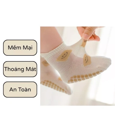 Tất chống trượt Nemo Baby vải lưới mềm mại, an toàn, thoáng mát cho bé - 35.000₫ 2