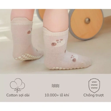 Tất chống trượt Nemo Baby vải lưới mềm mại, an toàn, thoáng mát cho bé - 35.000₫ 8
