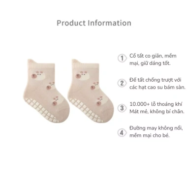 Tất chống trượt Nemo Baby vải lưới mềm mại, an toàn, thoáng mát cho bé - 35.000₫ 9