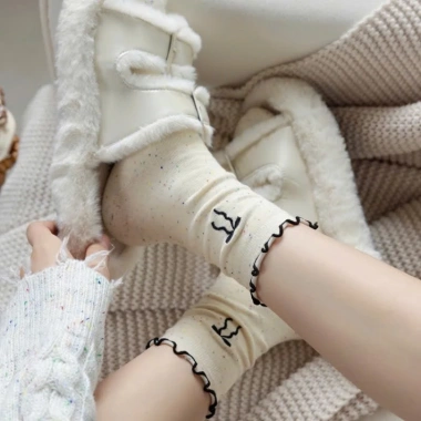 Tất Cổ Cao 5 Đôi Cotton Họa Tiết Nơ Chấm Bi - Siêu Co Giãn TA50, Giá 10.000đ
