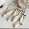 Tất Cổ Cao 5 Đôi Cotton Họa Tiết Nơ Chấm Bi - Siêu Co Giãn TA50, Giá 10.000đ 3