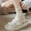 Tất Cổ Cao 5 Đôi Cotton Họa Tiết Nơ Chấm Bi - Siêu Co Giãn TA50, Giá 10.000đ 5