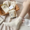 Tất Cổ Cao 5 Đôi Cotton Họa Tiết Nơ Chấm Bi - Siêu Co Giãn TA50, Giá 10.000đ 6