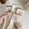 Tất Cổ Cao 5 Đôi Cotton Họa Tiết Nơ Chấm Bi - Siêu Co Giãn TA50, Giá 10.000đ 10
