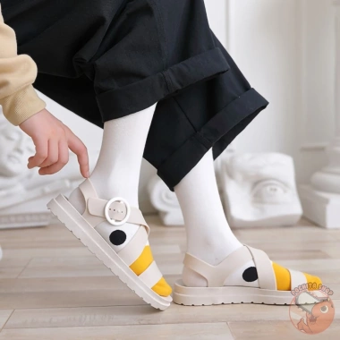 Tất cổ cao họa tiết ngỗng cute màu vàng trắng phong cách Hàn Quốc, chỉ 22.900₫