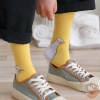 Tất cổ cao họa tiết ngỗng cute màu vàng trắng phong cách Hàn Quốc, chỉ 22.900₫ 4
