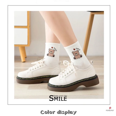 Tất cổ cao nữ cotton, set 5 đôi vớ hoạt hình dễ thương - Giá 46.000đ Cherry Shop